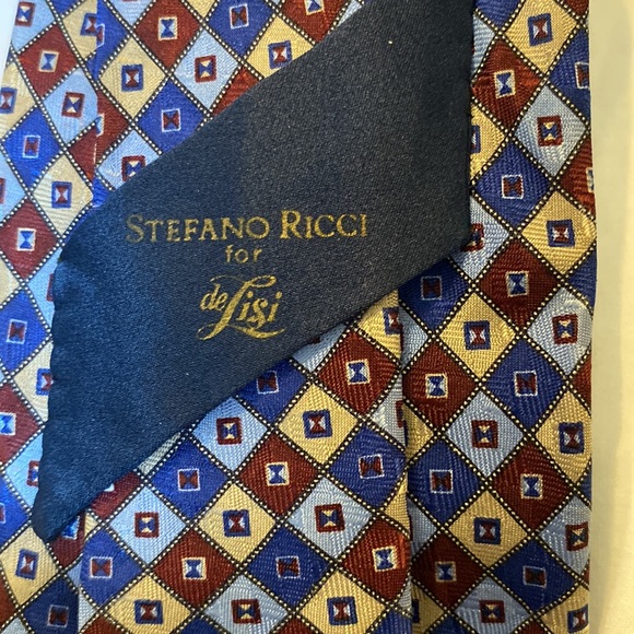 Stefano Ricci Men's Neck Tie 100% Silk deLisi Italy Blue - Picture 5 of 8